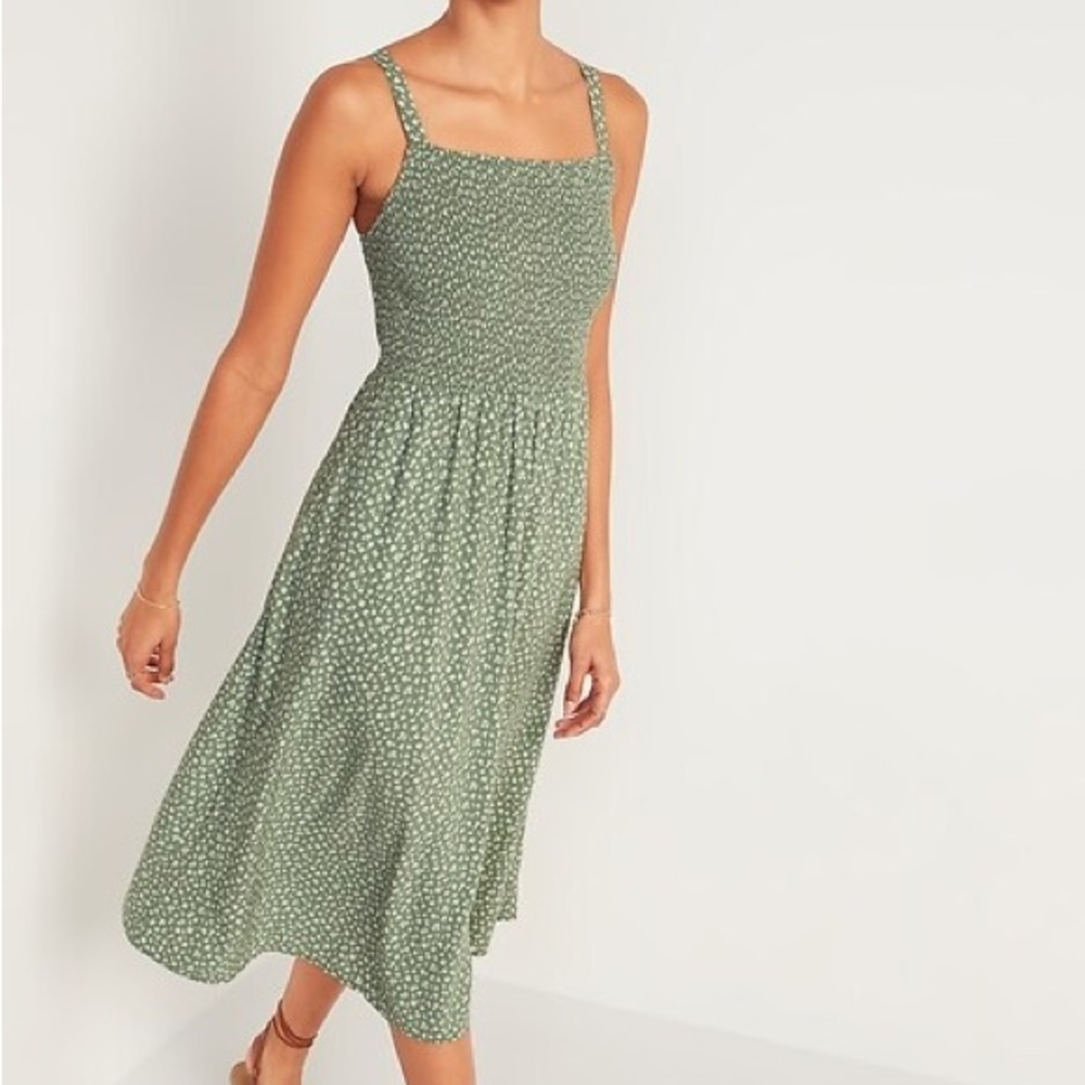 Old Navy Smocked Fit & Flare Cami Midi Dress